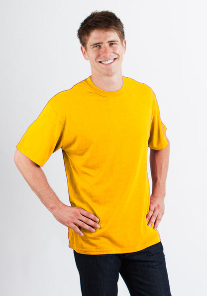 Mens Spun Bamboo yellow short sleeve T-shirt, bamboo viscose/organic cotton blend on Tampa Home & Garden Store