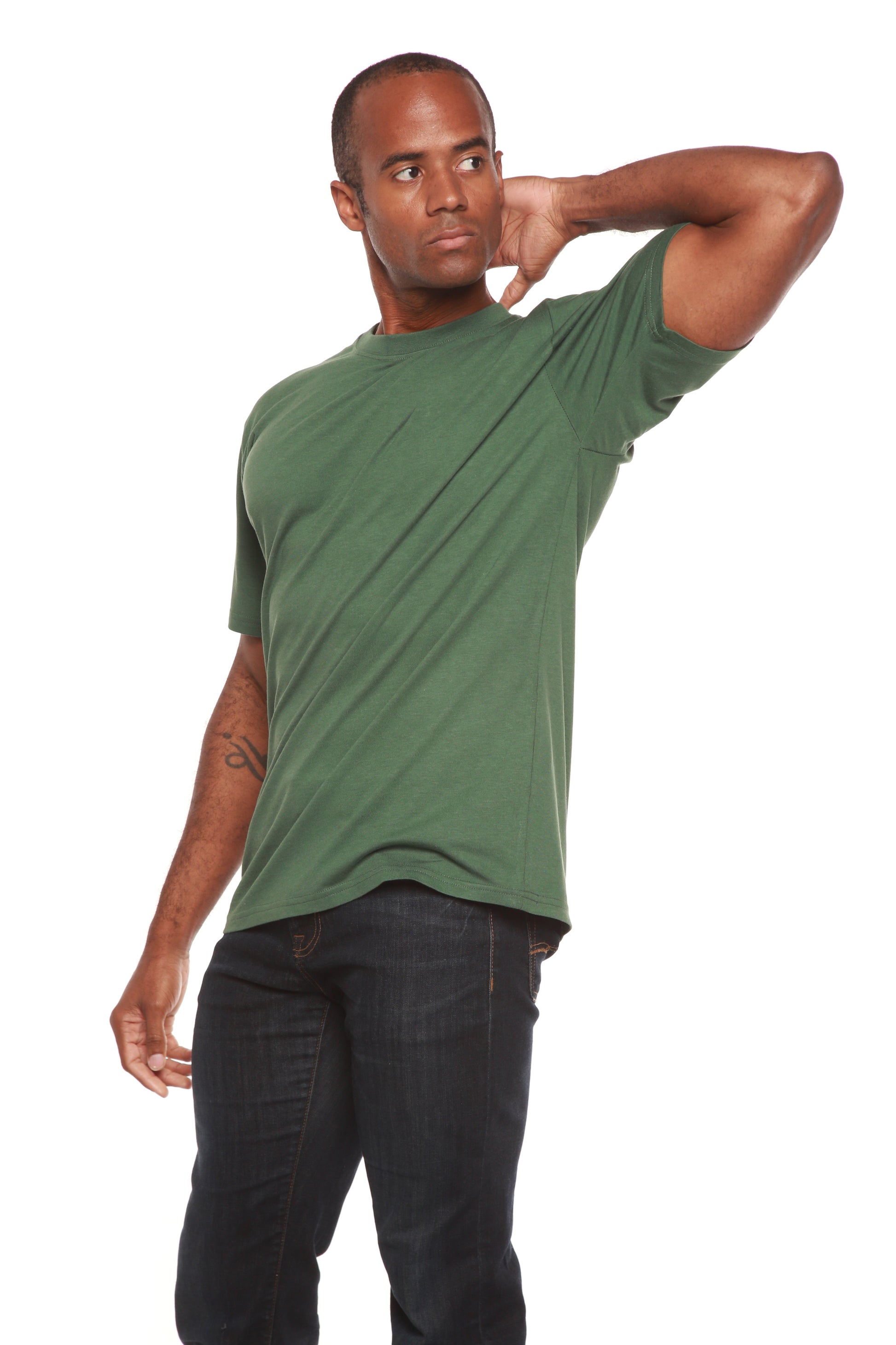 Mens printed bamboo viscose/organic cotton short sleeve T-shirt in green by Spun Bamboo on Tampa Home & Garden Store