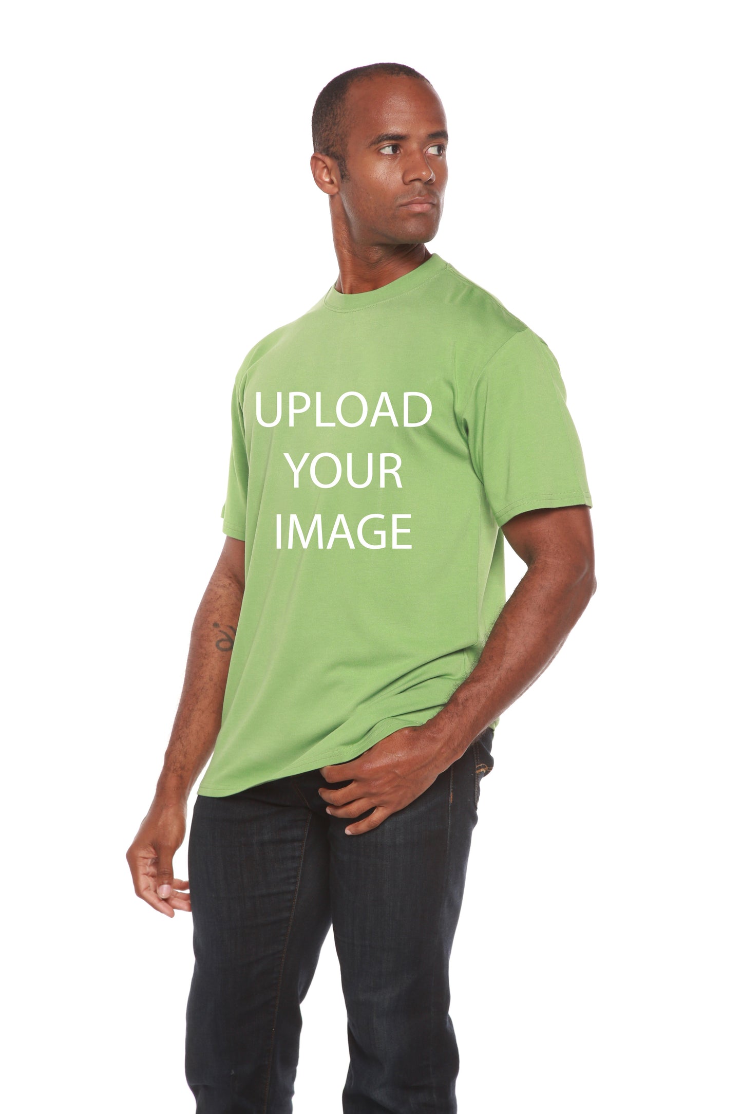 Custom Printed Men's Bamboo Viscose/Organic Cotton Short Sleeve T-Shirt in lime green by Spun Bamboo on Tampa Home & Garden Store