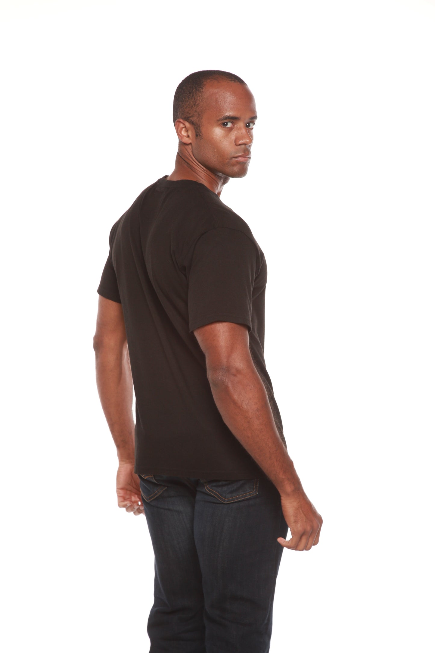Custom Printed black men's bamboo viscose organic cotton short sleeve tee Spun Bamboo on Tampa Home & Garden Store