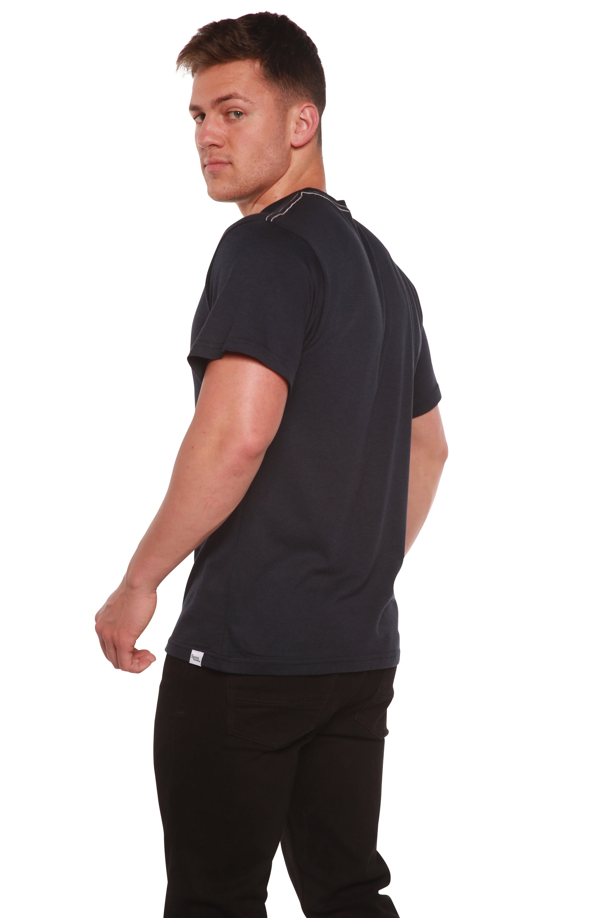 Custom Printed Men's Bamboo Viscose/Organic Cotton Short Sleeve T-Shirt, black by Spun Bamboo on Tampa Home & Garden Store