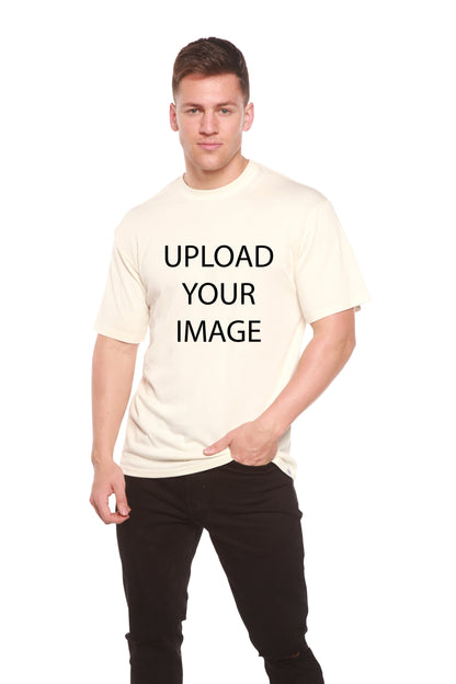 Men's printed short sleeve T-shirt in cream bamboo viscose/organic cotton by Spun Bamboo on Tampa Home & Garden Store