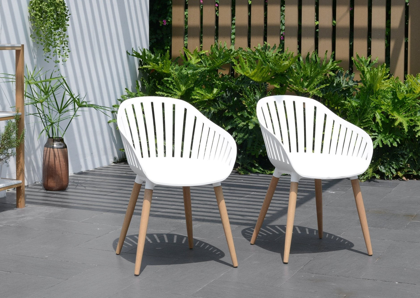 Nassau resin-wood outdoor chairs white 2 pcs LifestyleGarden US on Tampa Home & Garden Store