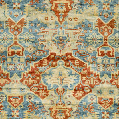 Cutler Cream/Orange Wool Runner Rug by Boutique Rugs in cream, orange & blue tones on Tampa Home & Garden Store