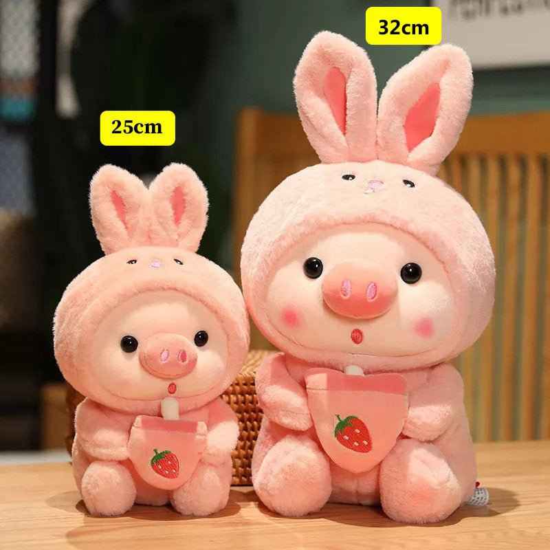 Soft Boba Pig Plush Toy For Girls And Boys