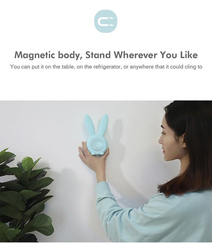 Stevvex Bunny Ear LED Digital Alarm Clock pastel blue with touch control on Tampa Home & Garden Store