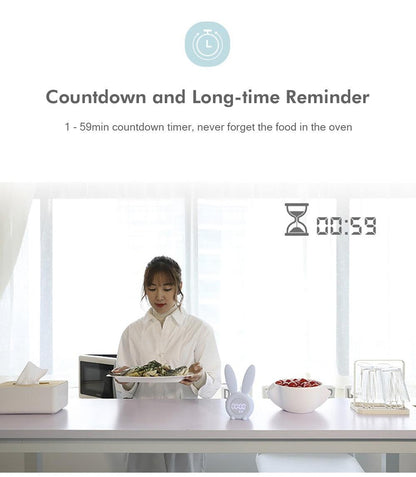 Stevvex bunny-ear LED digital alarm clock white desk clock with touch control on Tampa Home & Garden Store