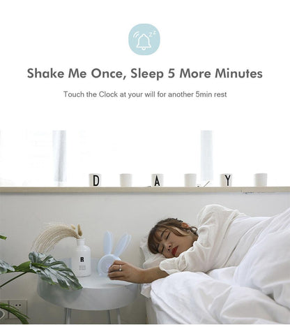 Stevvex Bunny Ear LED digital alarm clock with touch control for kids bedroom decor on Tampa Home & Garden Store