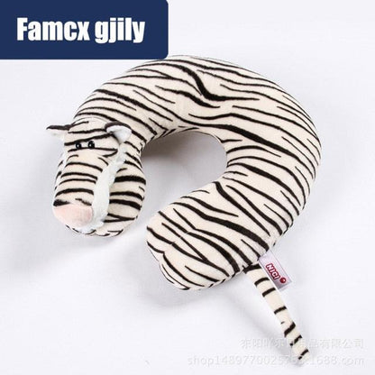 Stevvex zebra-striped plush travel neck pillow for naps on Tampa Home & Garden Store