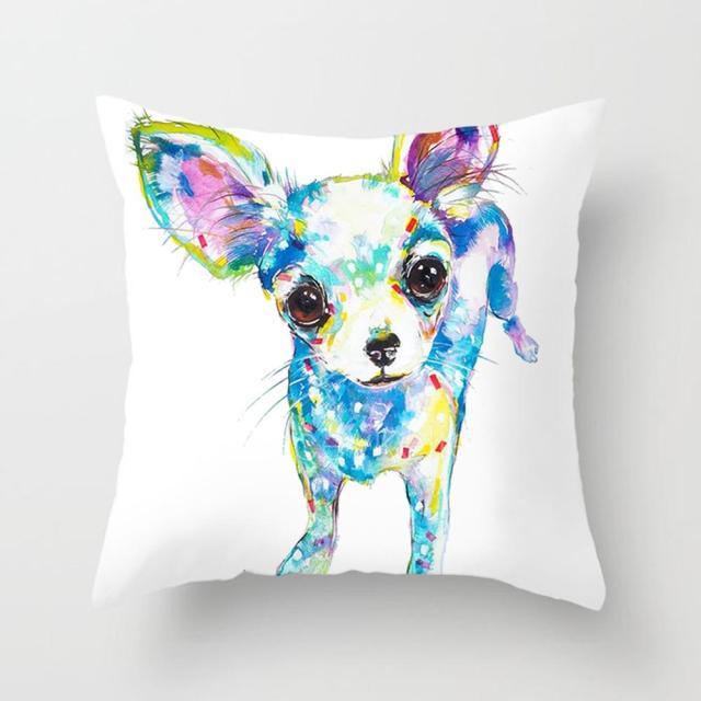 Pillowcase cover puppy watercolor cotton linen Stevvex pillow cover on Tampa Home & Garden Store