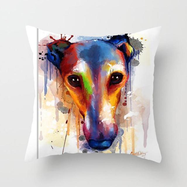 Cute dog watercolor pillowcase 45x45cm, cotton-linen, Stevvex on Tampa Home & Garden Store