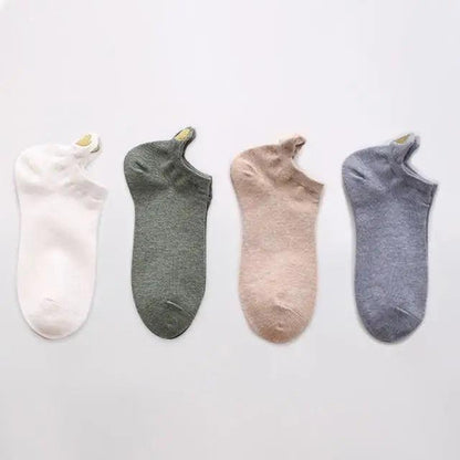 Cute Heart Design 4-Pair Ankle Socks by Stevvex in white, olive, blush, and blue on Tampa Home & Garden Store