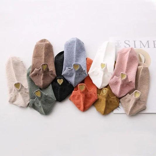 Cute Heart Design 4 Pairs Women’s Ankle Socks, Stevvex cotton, assorted colors on Tampa Home & Garden Store