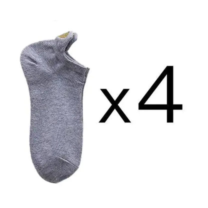 Stevvex women's ankle socks gray cotton heart-design, 4 pairs on Tampa Home & Garden Store