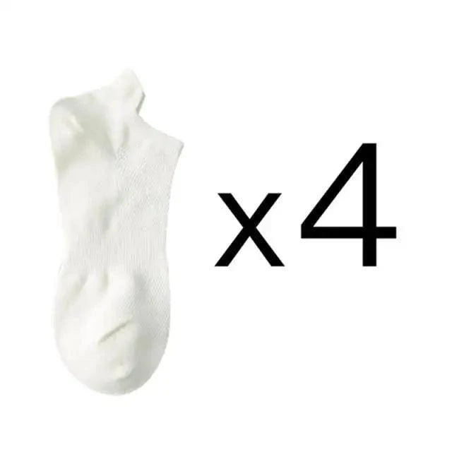Stevvex women's white cotton ankle socks, casual spring fashion, 4-pack on Tampa Home & Garden Store