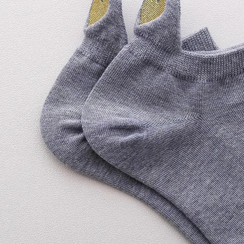 Cute Heart Design ankle socks by Stevvex, gray cotton, women's casual outdoor socks, 1 pair on Tampa Home & Garden Store