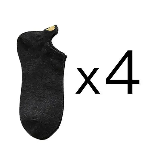 Stevvex black cotton ankle socks x4 for women casual everyday wear on Tampa Home & Garden Store