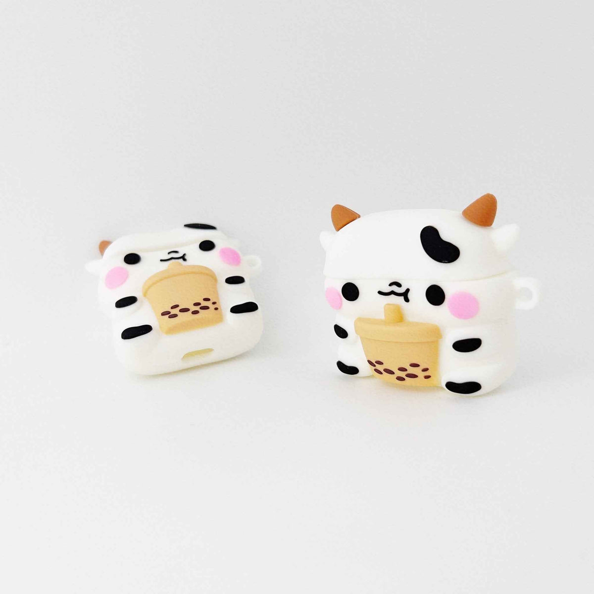 Shaketea Milk Cow Boba Case for AirPods 1/2/3/Pro, silicone cow-face duo on Tampa Home & Garden Store