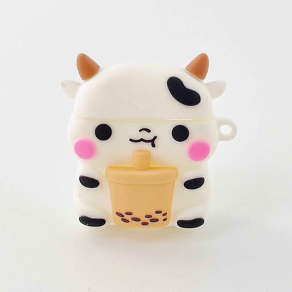 Boba AirPods case cow face silicone with ears horns and pink cheeks on Tampa Home & Garden Store