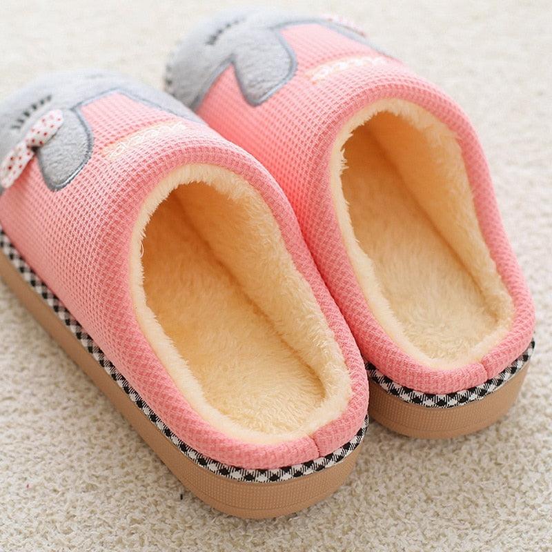 Slippers Pink fluffy cat-themed women's Stevvex with cream fleece lining and brown sole on Tampa Home & Garden Store