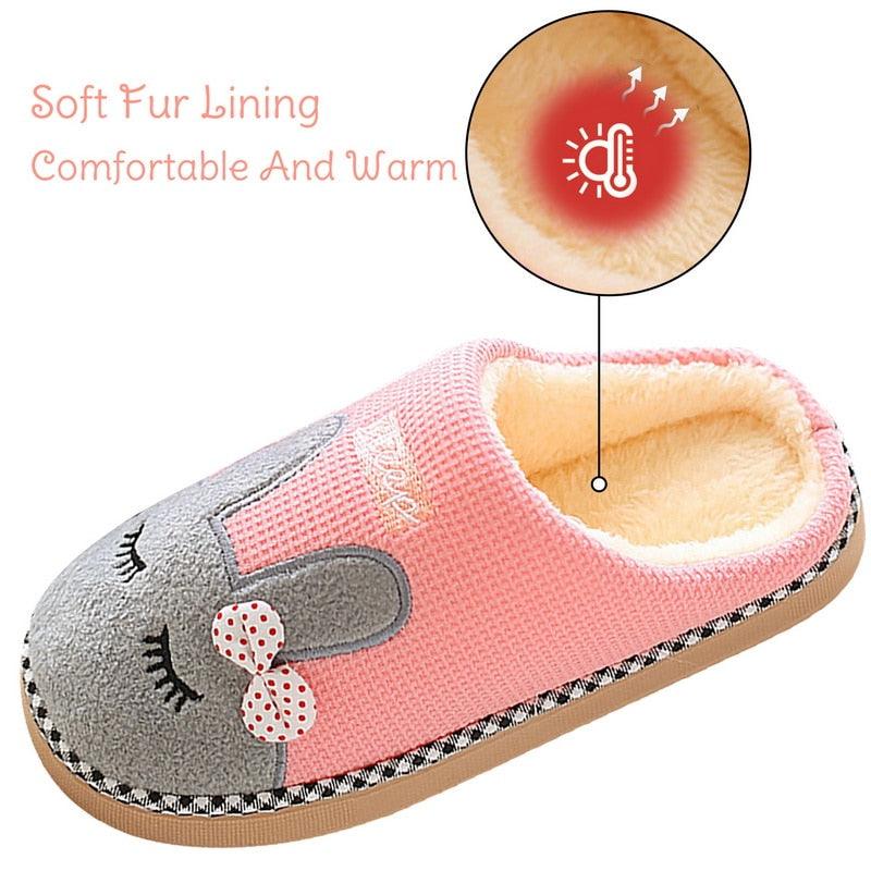 Stevvex pink cat-face fleece slippers with fluffy lining for warm indoor living room use on Tampa Home & Garden Store