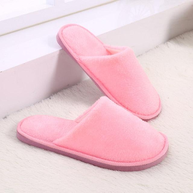 Stevvex pink plush house slippers for women, soft furry fleece-lined indoor slides on Tampa Home & Garden Store