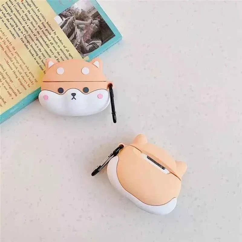 AirPods case Shiba Inu by Shaketea, peach color, clip strap, for 3rd Gen or Pro on Tampa Home & Garden Store