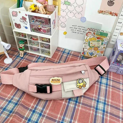 Cute Solid Fanny Pack for Girls Crossbody Bag