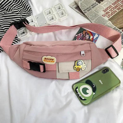 Cute Solid Fanny Pack for Girls Crossbody Bag