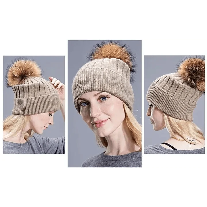 Beanie with detachable pom pom, knit warm cap, soft Stevvex beanie for adults and kids on Tampa Home & Garden Store