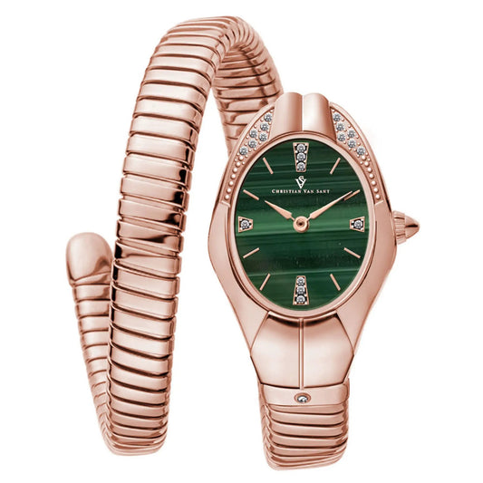 Christian Van Sant Naga rose-gold watch with green dial; 2-piece coiled bracelet on Tampa Home & Garden Store
