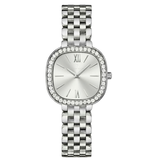 Rivoli womens watch by Christian Van Sant, stainless bracelet, crystal bezel, silver dial on Tampa Home & Garden Store