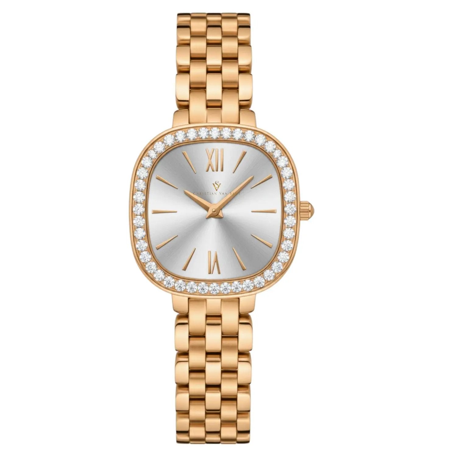 Christian Van Sant Rivoli women's rose gold-tone watch with diamond-set bezel on Tampa Home & Garden Store