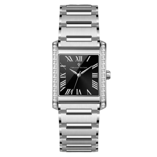 Christian Van Sant Women's Atelier watch, silver-tone stainless steel with diamond bezel on Tampa Home & Garden Store