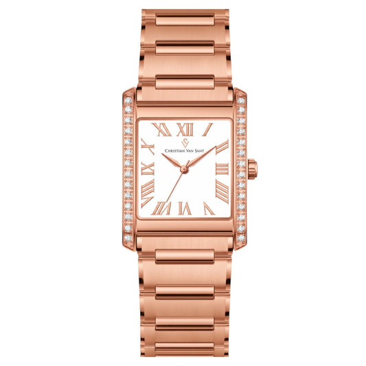 Watch Christian Van Sant Atelier rose gold with diamond-edged sides and Roman numeral dial on Tampa Home & Garden Store