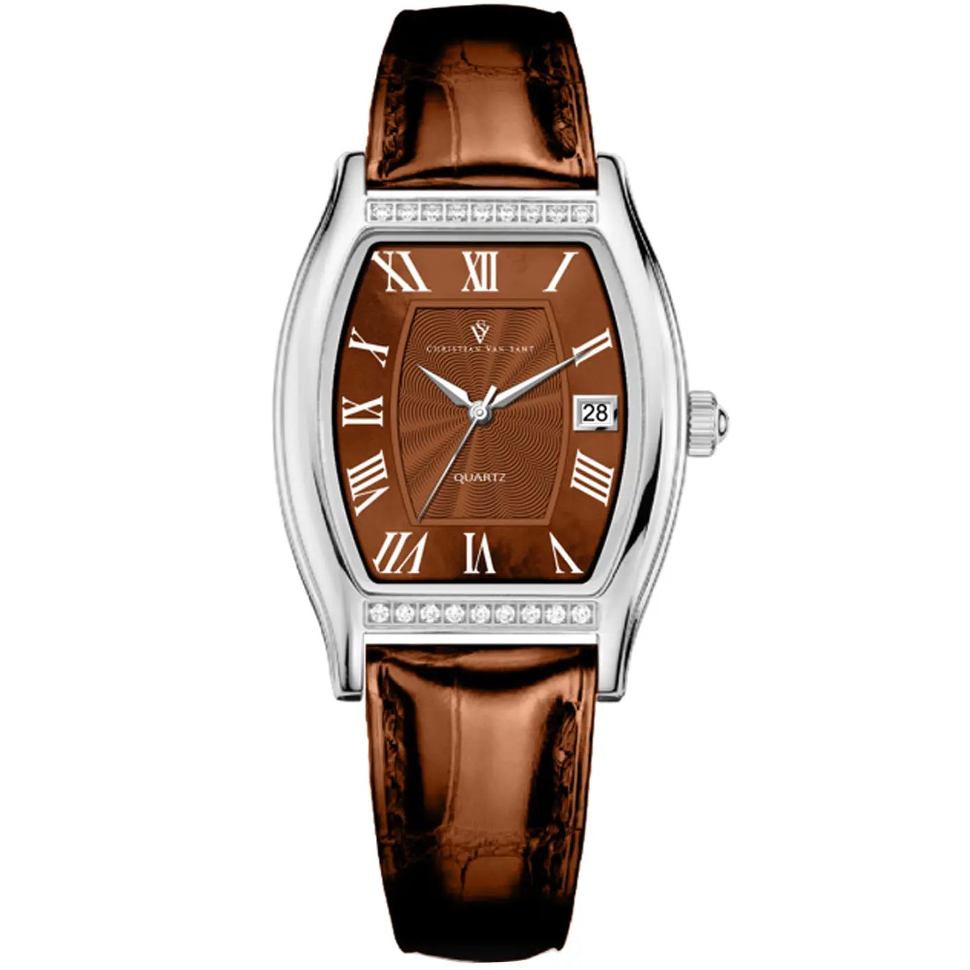 Christian Van Sant Gemma watch by Bids.com with brown dial Roman numerals on Tampa Home & Garden Store