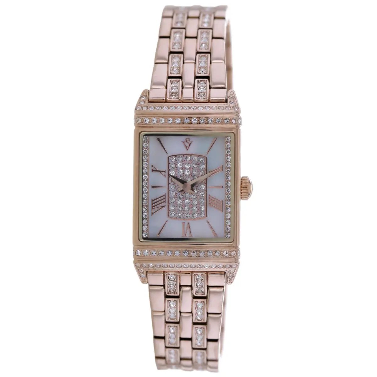 Christian Van Sant Women's Amara watch rose-gold tone with diamond-studded bezel and bracelet on Tampa Home & Garden Store