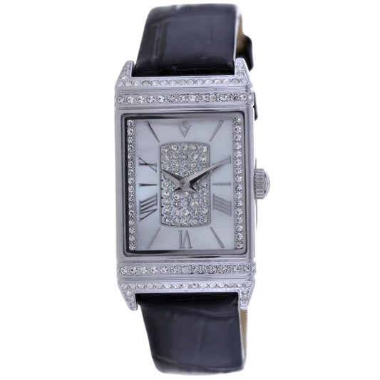 Christian Van Sant Amara watch with crystal bezel and black leather strap by Bids.com on Tampa Home & Garden Store