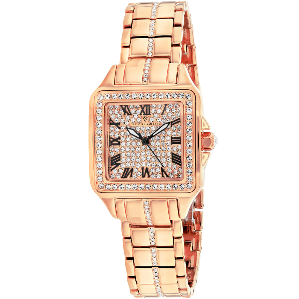 Christian Van Sant Splendeur watch rose-gold with crystal bezel on Tampa Home & Garden Store