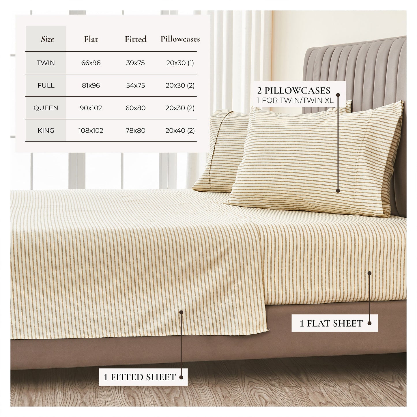 The Striped Microfiber Sheet Set and Soft Finish