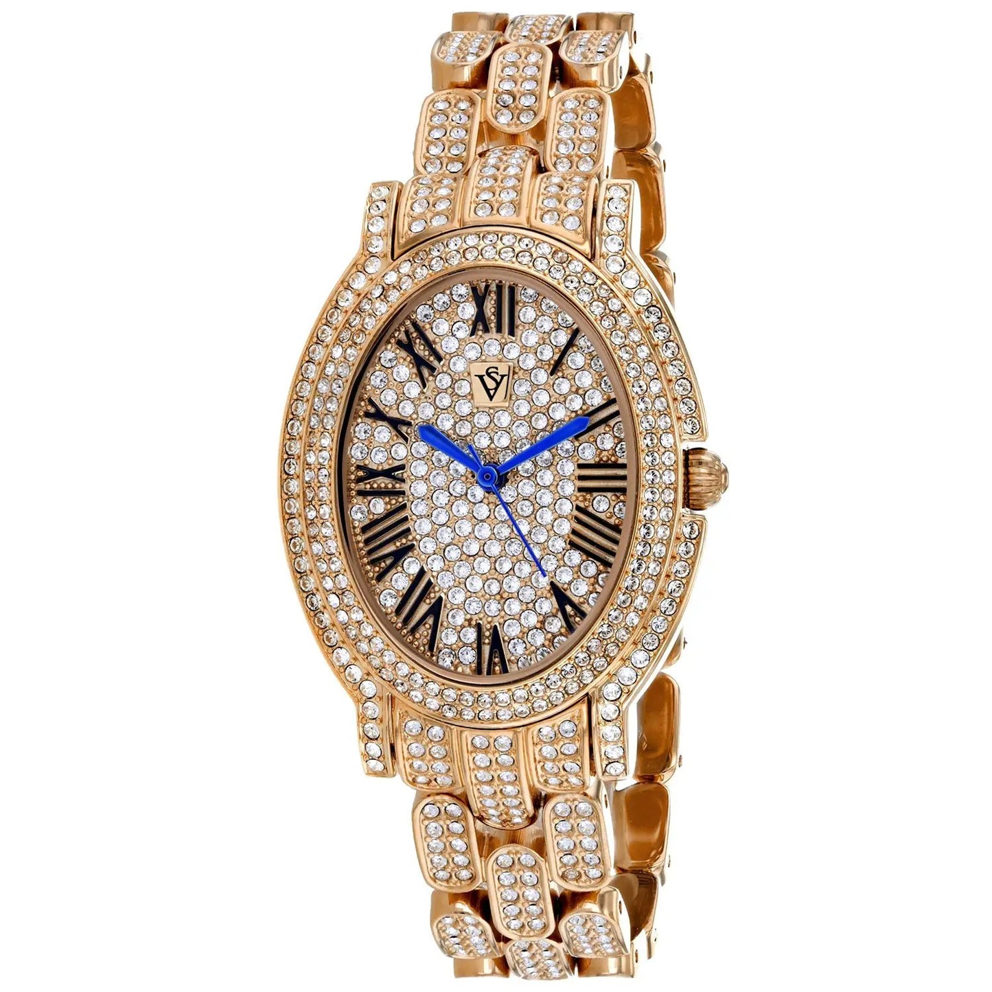 Christian Van Sant Women's Amore watch, rose gold, diamond-studded bezel, blue hands on Tampa Home & Garden Store