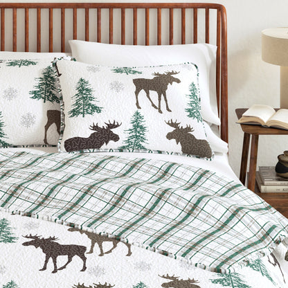 Cozy Wilderness Lodge Quilt and Moose Print