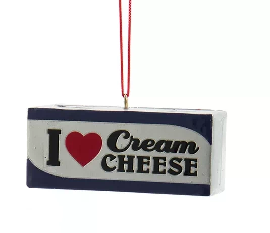 Ornement en forme de bloc de fromage à la crème