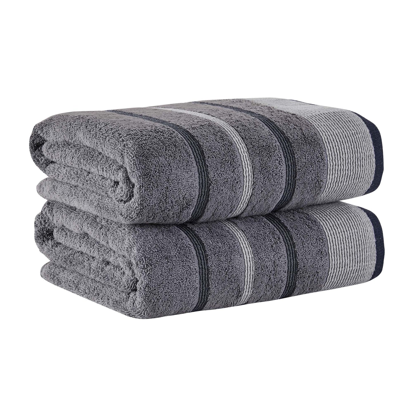 Soft Cotton Bath Towel Set and Stripe Detail