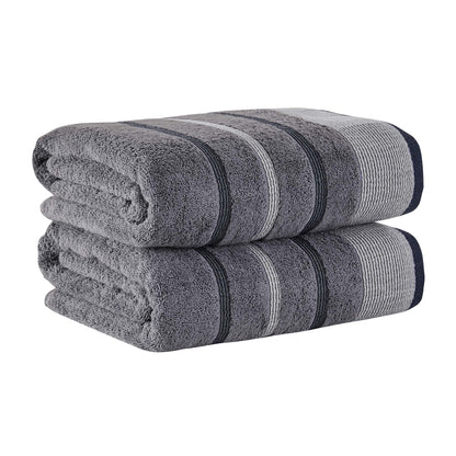Soft Cotton Bath Towel Set and Stripe Detail