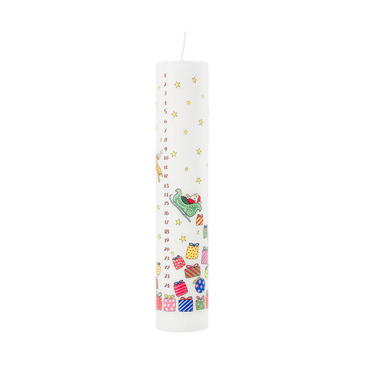 Santa's Sleigh Advent Pillar Candle - Tampa Home & Garden Store