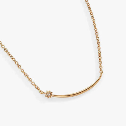 Celestial Shooting Star Necklace With Crystal