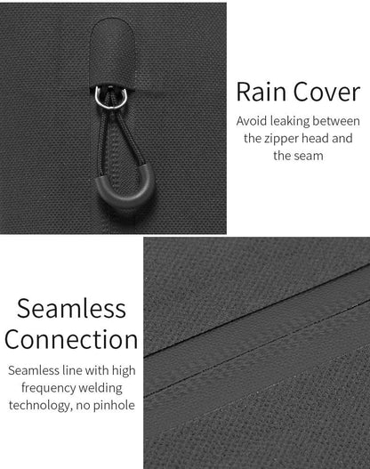 Stevvex top tube bike frame bag in black waterproof fabric with rain cover and seam details on Tampa Home & Garden Store