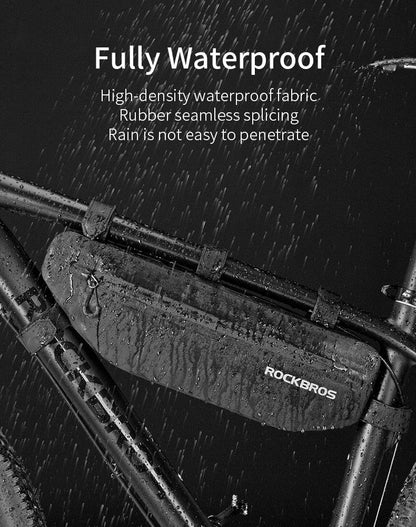 Top tube bike frame bag by RockBros, waterproof dirt-resistant storage pouch for cycling on Tampa Home & Garden Store