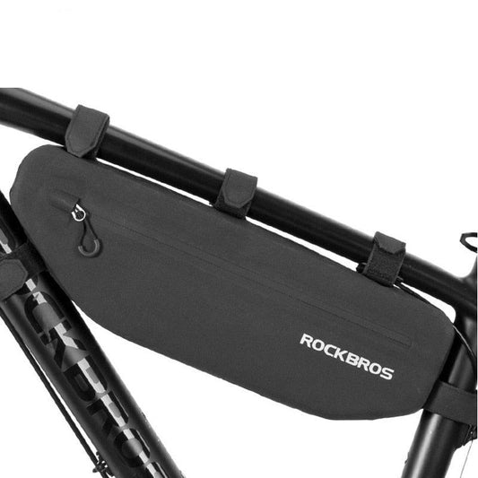 RockBros top-tube front frame bag, black waterproof bicycle pouch with zipper and straps on Tampa Home & Garden Store
